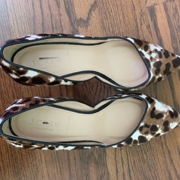 J Crew Collection Colette Calf Hair D’Orsay Kitten Heels in Sienna Black Cat - Picture 5 of 9